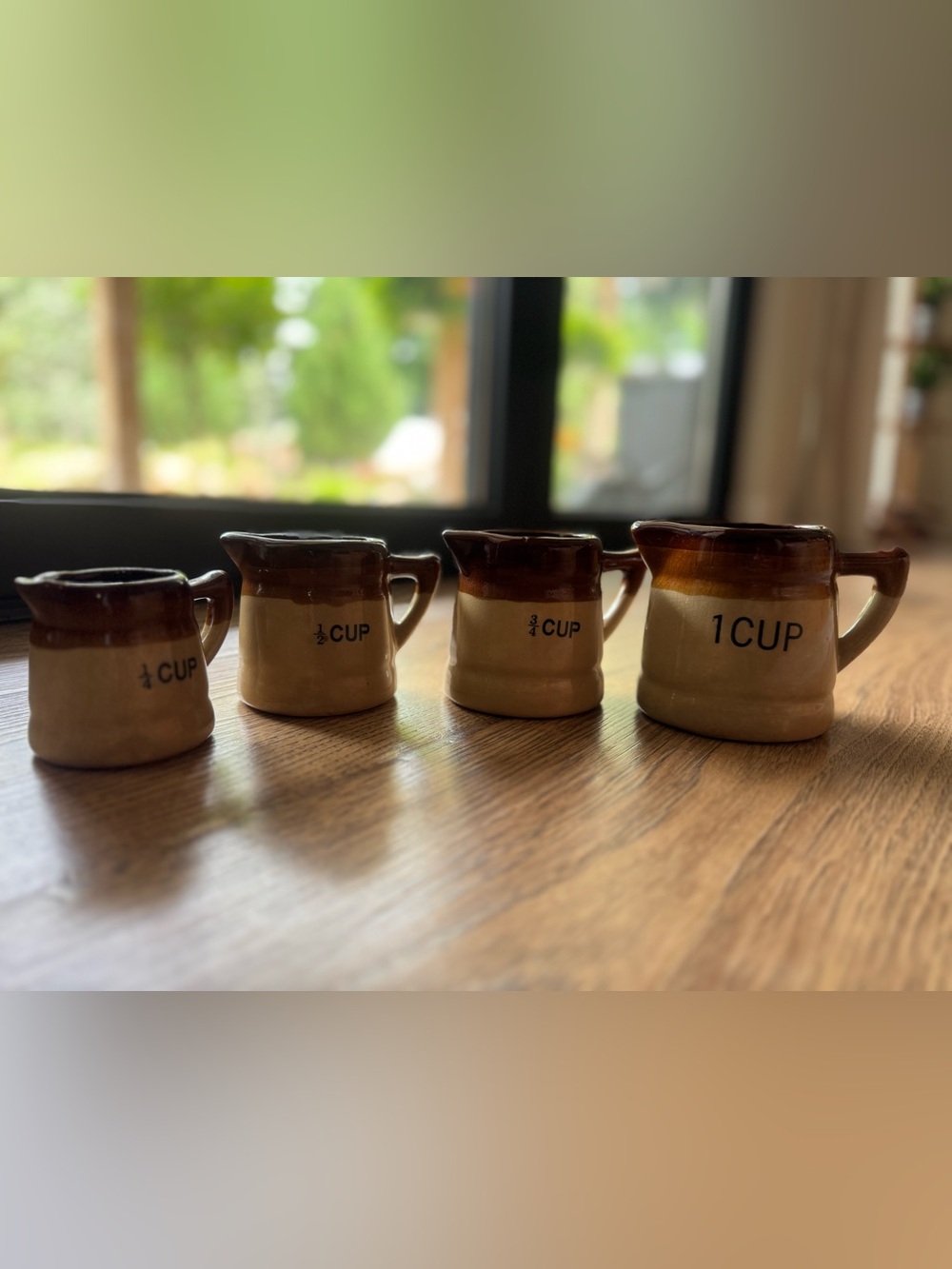 Stoneware Measuring Pitcher Set in Brown and Cream – Rustic Serveware